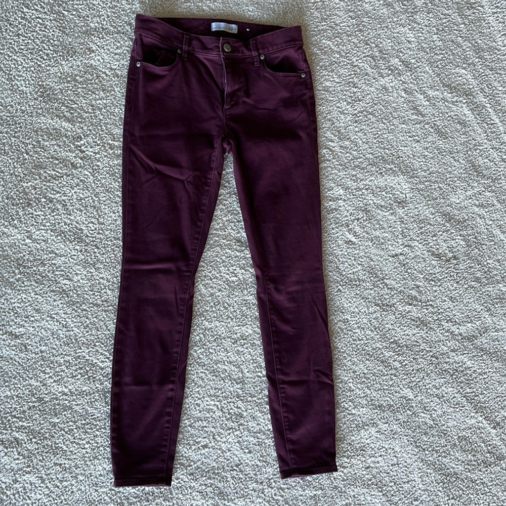 LOFT Soft Burgundy Legging Skinny Jeans